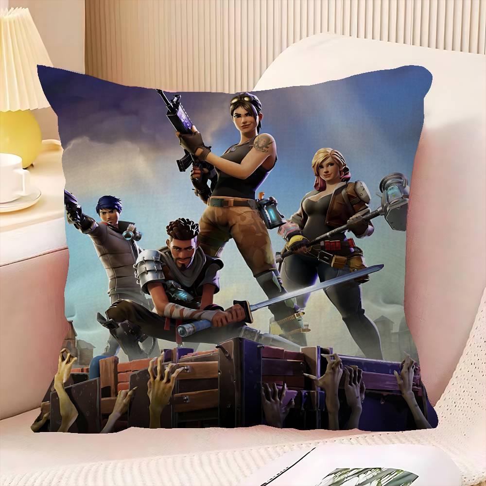 Cartoon Video Game F-Fortnites Cushion Cover Inches Farmhouse Decor Home Throw Pillow Covers For Couch Decorations