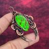 Copper Green Turquoise Pendant Copper Wire Wrapped Pendant Real Gemstone Jewelry