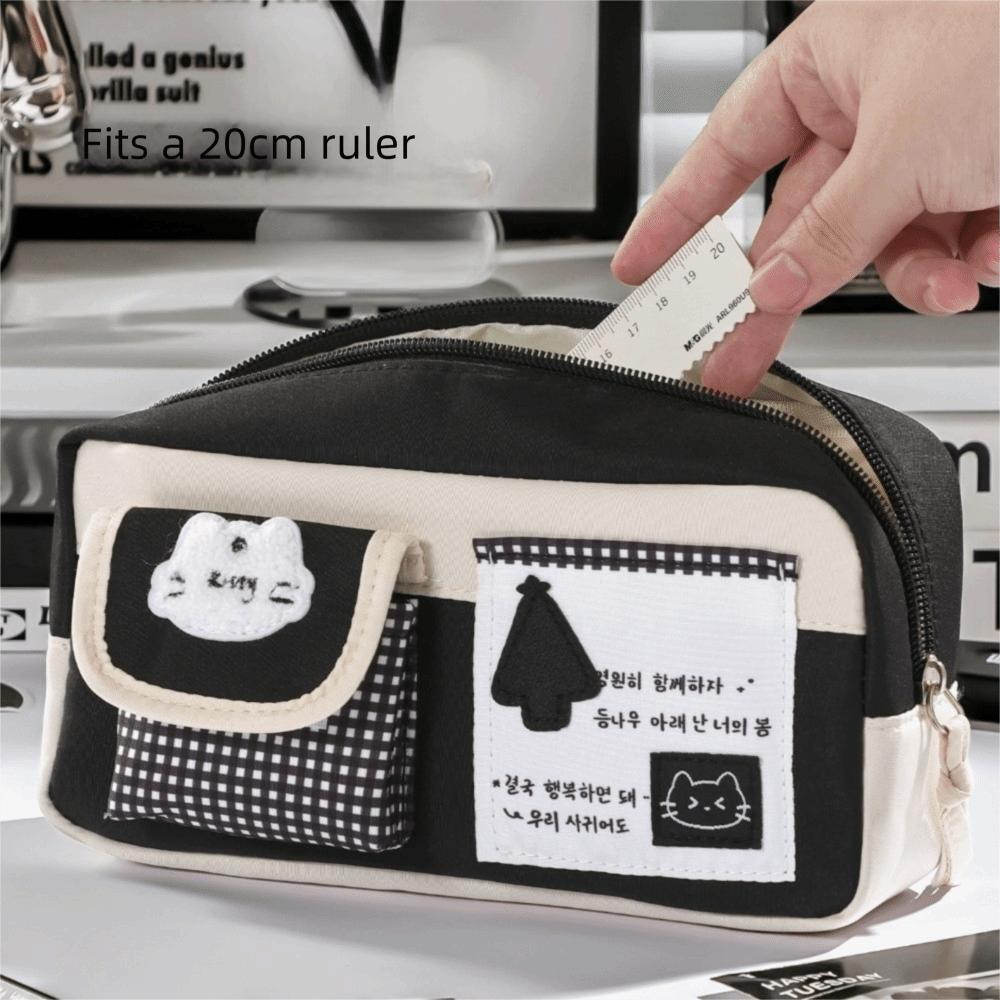 Clear Window Pencil Pouch Large Capacity Pen Bag Cute Stationery Organizer  Girls