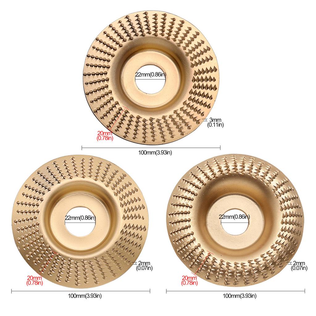 3Pcs Upgraded Wood Carving Disc Set for Angle Grinder, Wood Shaping Wheel Grinding Shaping Disc for Wood Cutting
