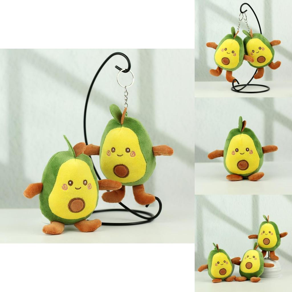 Weicher und kuscheliger vier Zoll Avocado Plüsch Schlüsselanhänger Perfekt für Kindertaschen und Geschenke