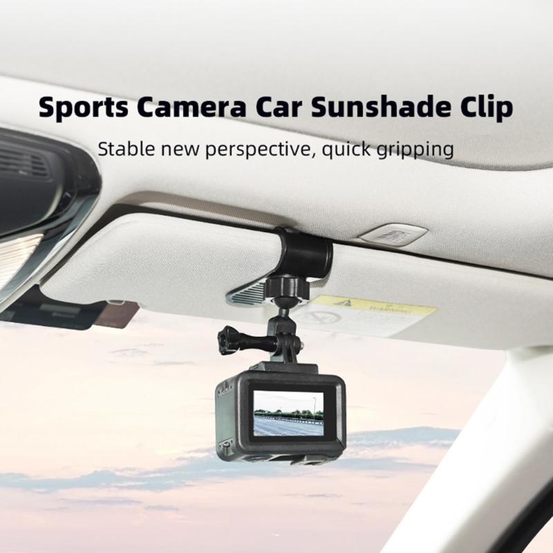 Innovative Car Sunshade Camera Mount Quick Release Clip Mounting Bracket Universal for 360 X3/Action 4 Action Cameras