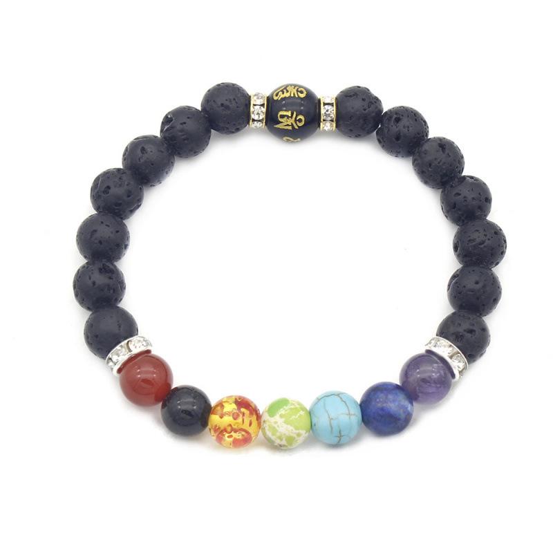 Volcanic Stone Six-Character Ornament Bracelet - New Stock Available