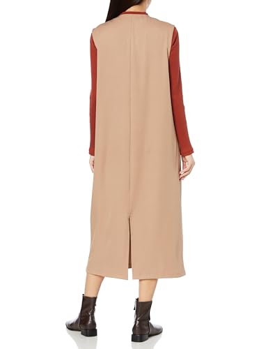 Jill Women's Beige Casual Dress with V-Neck Sleeveless