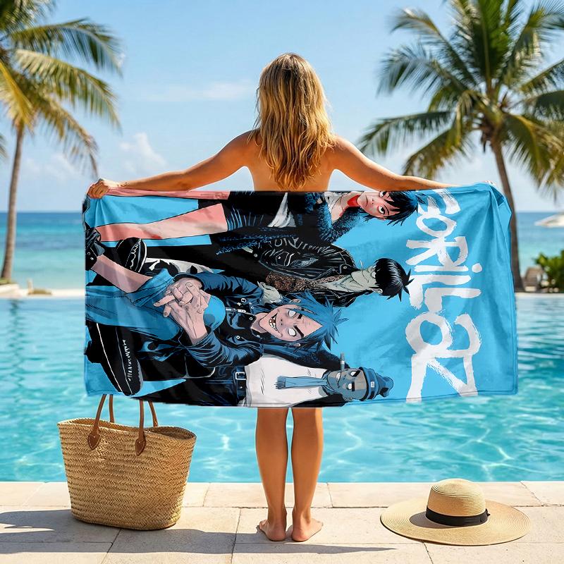 Gorillaz Fashion Beach Towel: Ideal for Summer Adventures Soft, Absorbent and Quick Drying Suitable for Swimming and Bathing