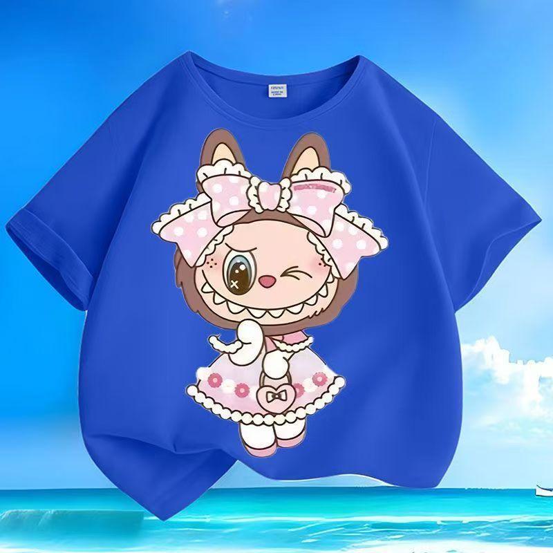 

LABUBU Cartoon 3D Print Kids T Shirts Boy Girls Short-Sleeved Top Trend Clothes Gift 160