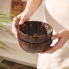 Bol de Cocos cu Lingură de Lemn, Veselă Naturală, Fabricat Manual, Sigur pentru Alimente, Bol pentru Fulgi de Ovăz, Milkshake-uri, Salate de Fructe, Iaurt, Deserturi, Cadou Durabil pentru