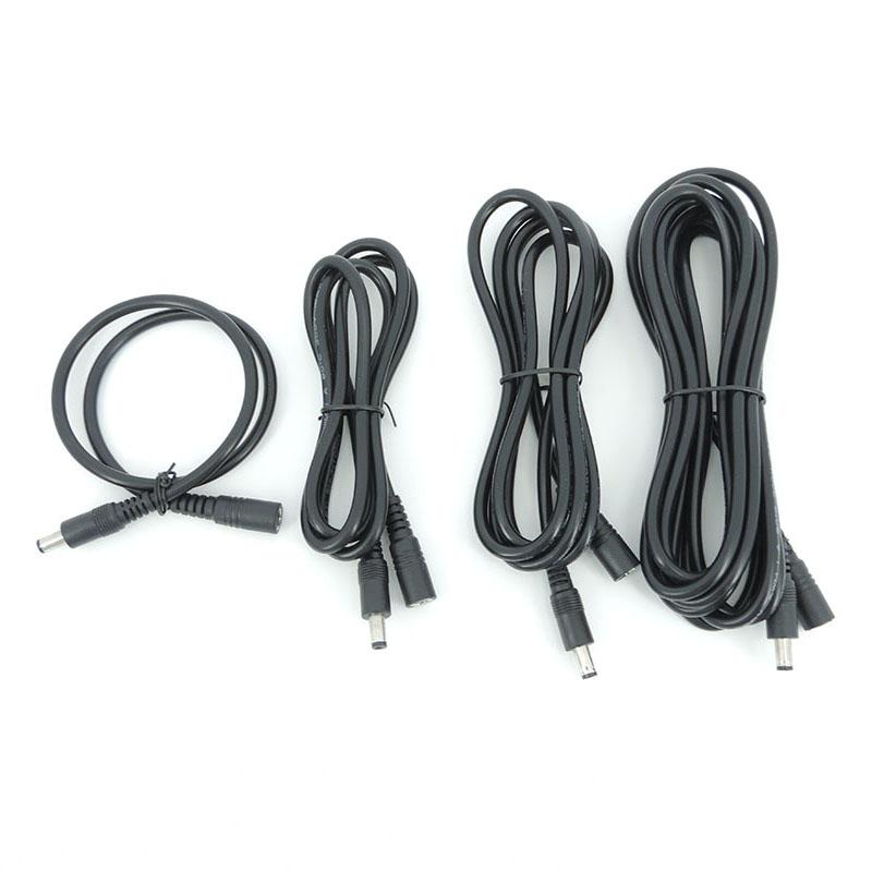 DC Female To Male Plug Extension Connector Cable 0.5/1.5m/2M/3/5m/10m 2.1mmx5.5mm  for 12V Power Adapter Cord CCTV Camera Strip