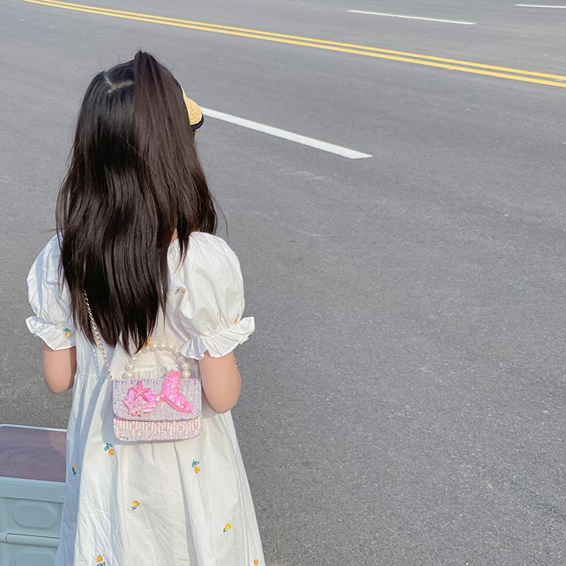 Cute Autumn Mini Shoulder Bag For Girls Featuring Pearl And Sparkling Elements