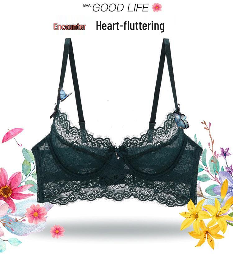 Lace Push-Up Underwear Set for Women - Comfortably Minimizes Large Breasts