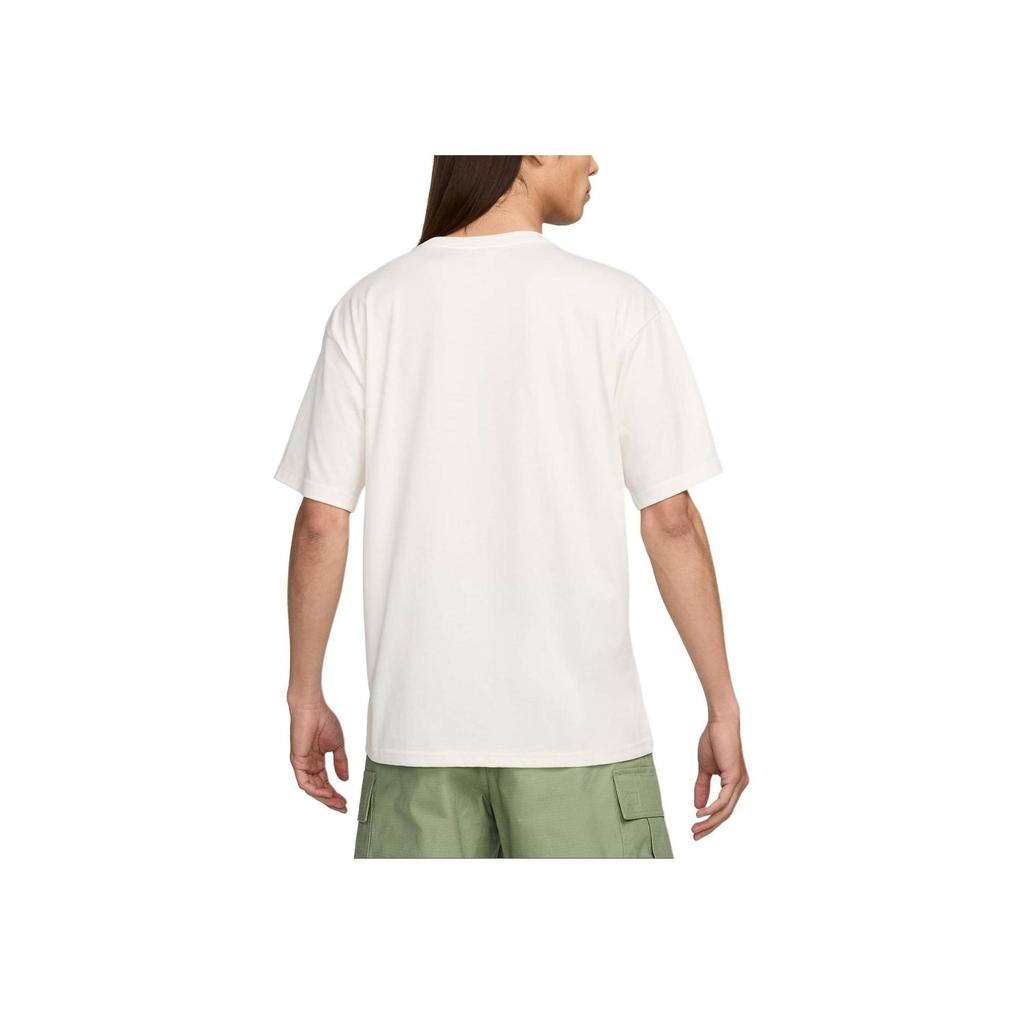 Nike Round Neck Solid Color Logo Print Short Sleeve Regular T-Shirt Men Tops White FV0376-133