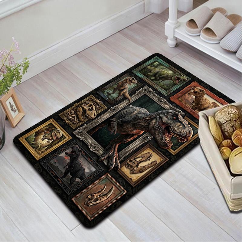 Dinosaur Collection Pattern Rug Floor Mat for Living Room or Bedroom Soft and Comfortable Carpet a Gift for Birthday and Holiday.