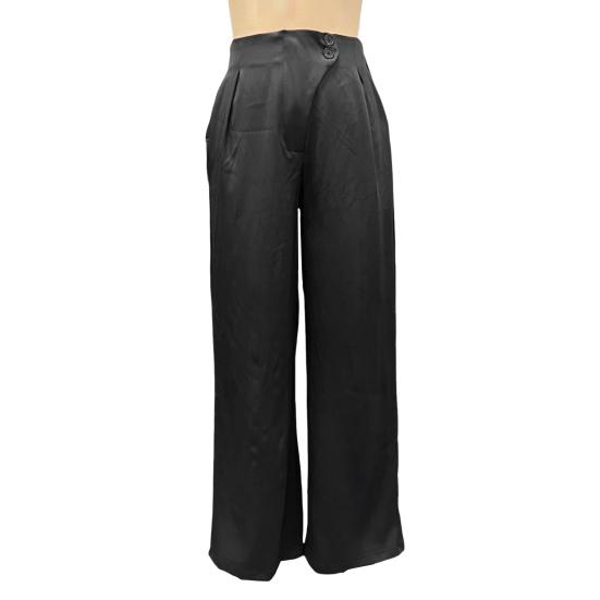 Women Suit Pants High Waist Straight-Leg Wide-Leg OL Commuter Style Casual
