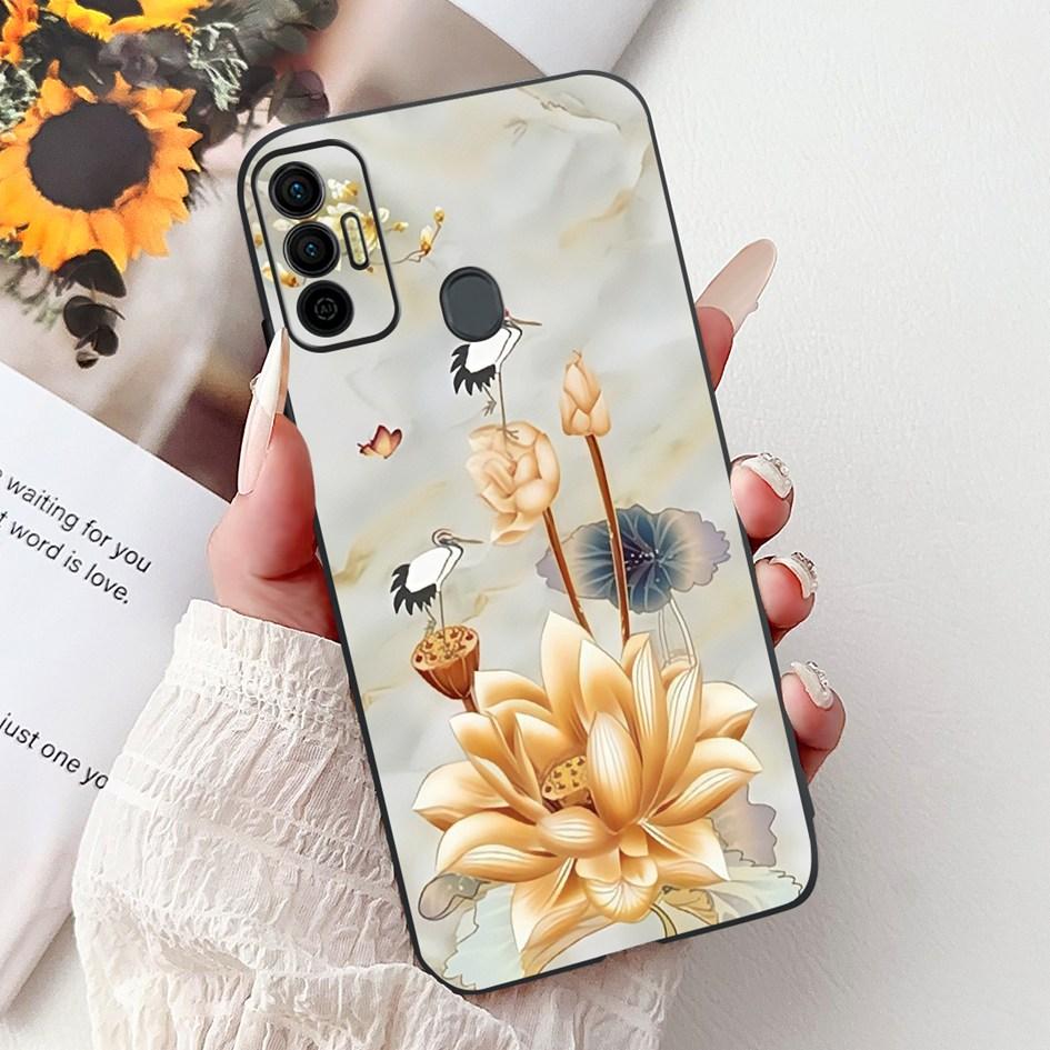 Für Tecno Spark 7 Hülle KF6 KF6j KF6i Abdeckung Niedliche Mode Katze Blume Weiches Silikon Schutzhülle Für Tecno Spark 7P 7T Spark7 Pro Capa