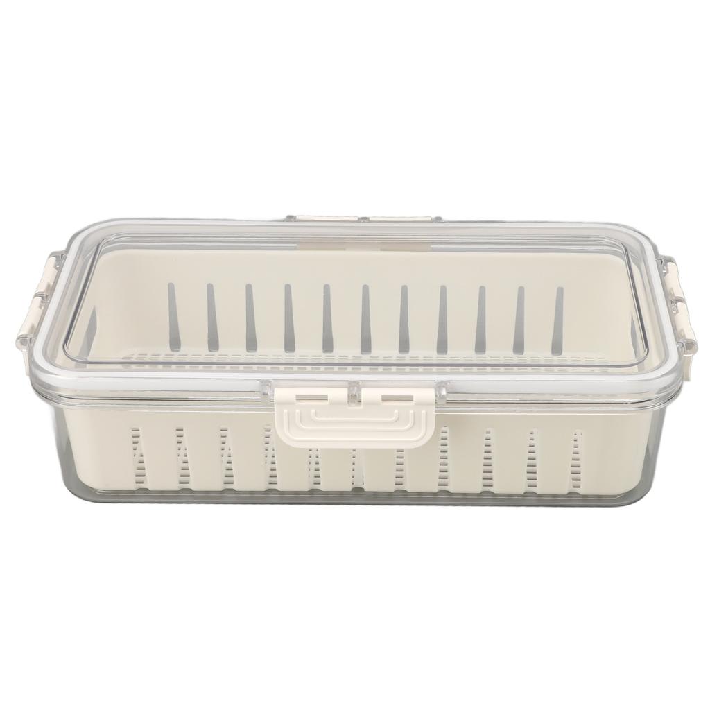 Refrigerator Fresh Food Storage Containers PET Multifunctional with Drainer Fridge Airtight Crisper for Kitchen Dining