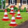 4pcs Traffic Cone Racing Aluminum Foil Balloons, Racing Theme Sports Activity Traffic Toys, Parking Lot Sign Birthday Party