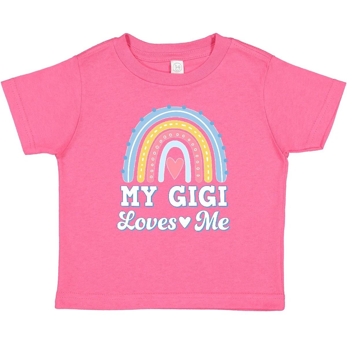 Inktastic My Gigi Loves Me Retro Rainbow Baby T-Shirt Grandchild Grandkids Sweet 110