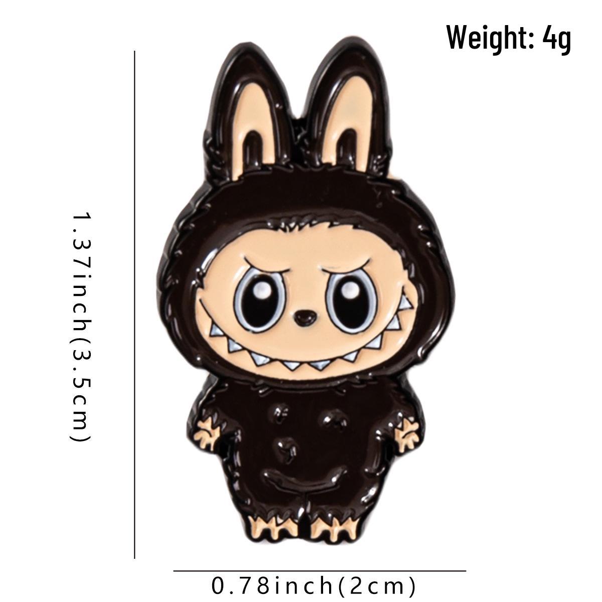 

Металлическая эмалевая брошь Лабубу Эльф - Мультяшный аниме значок для студенческих рюкзаков и аксессуар для одежды.