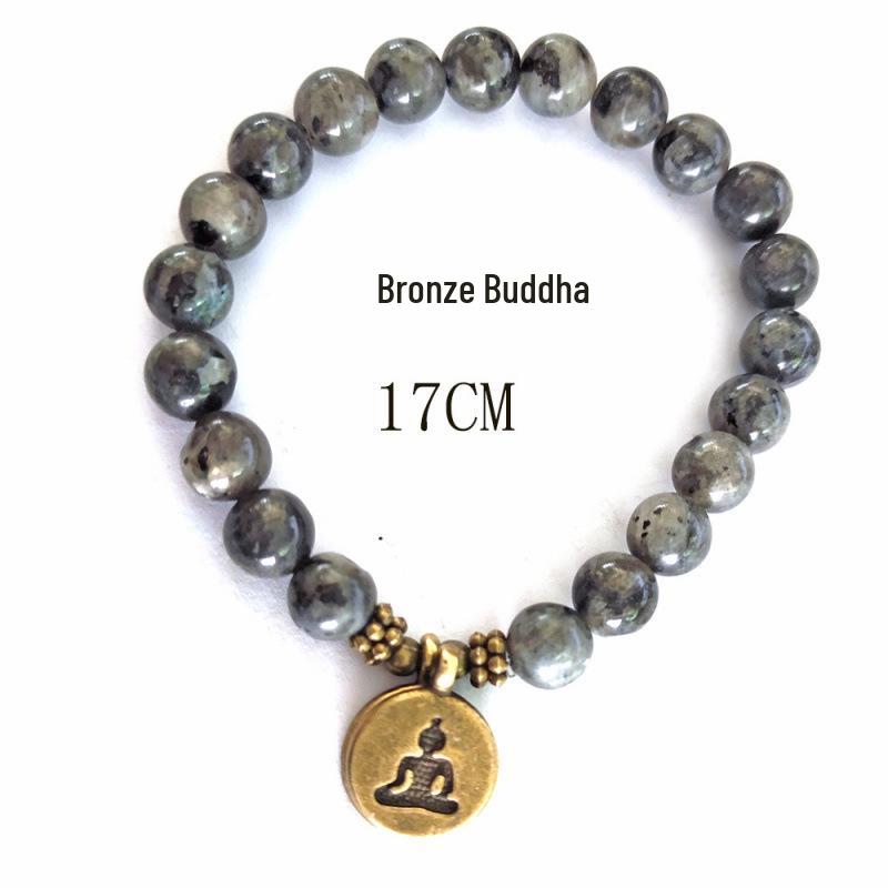 8mm Frosted Amazonite Mala Bracelet with Lotus Yoga Pendant