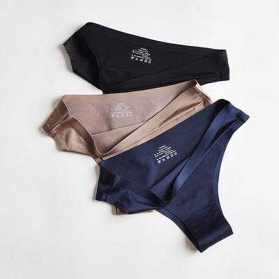 Naadloze slips Damesslips Nylon Ultradunne G-string Thongs Lage taille Lingerie IJs Zijden slips