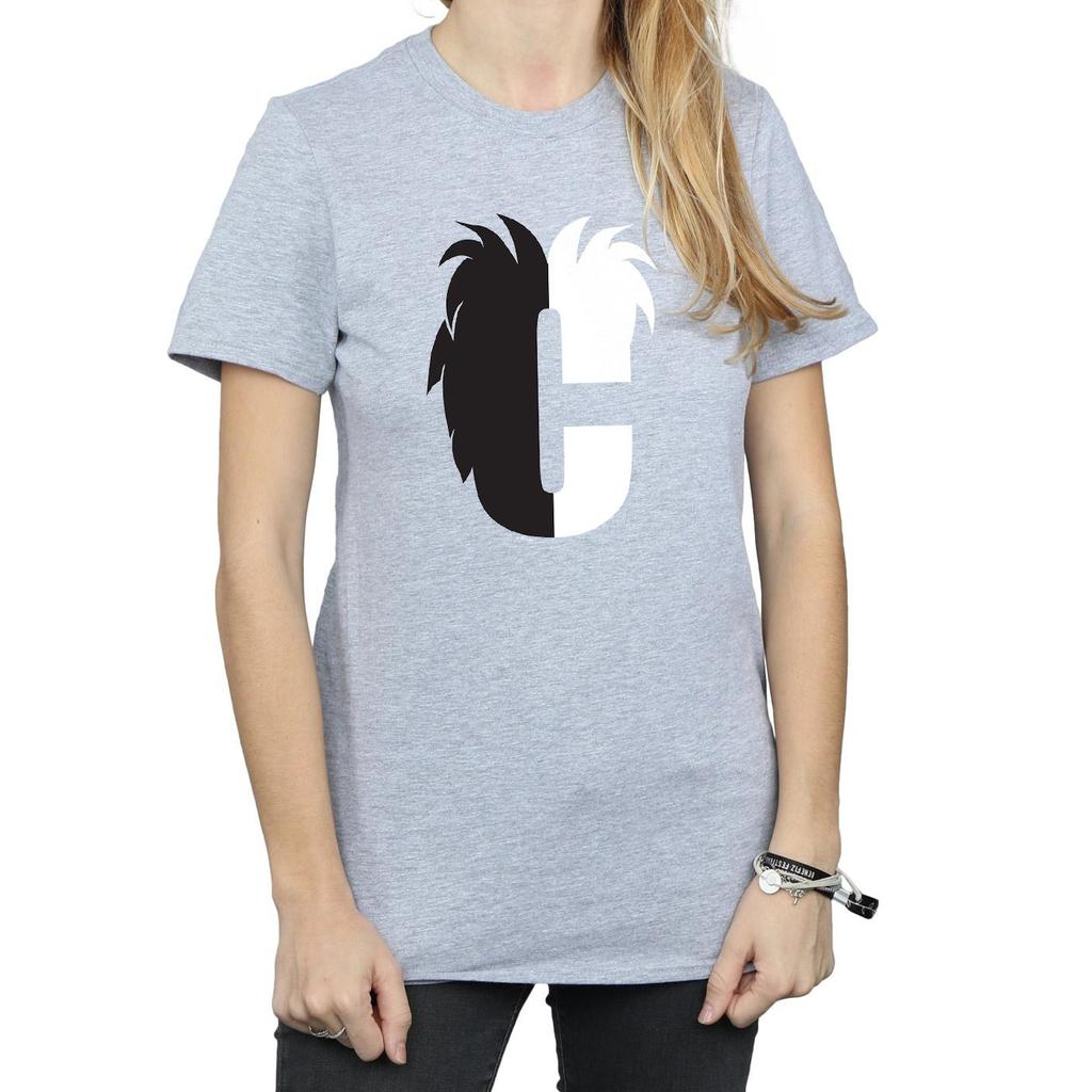 Disney Womens/Ladies Alphabet C Is For Cruella De Vil Cotton Boyfriend T-Shirt