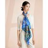 100% Mulberry Silk Square Scarf Double-sided Print Light Luxury Shawl Women Mom Fashion Accessory