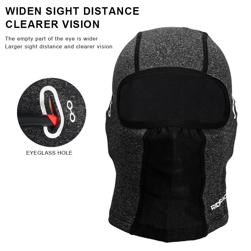 Winter Fleece Cycling Cap With Glasses Hole Full Face Cover Mask Headwear Bike Headwear Balaclava Hiking Climbing Helmet Liner