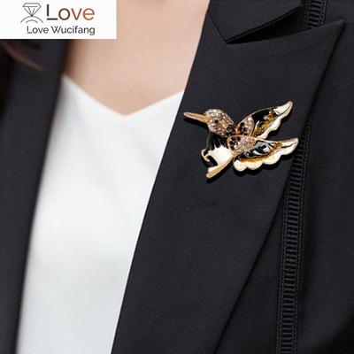 Color Rhinestone Hummingbird Brooch Creative Design Bird Brooches Women Party Accessories Gift