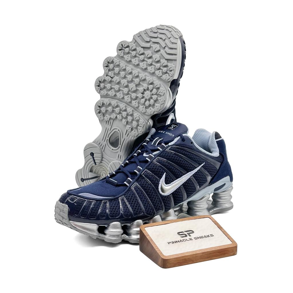 Nike Shox TL Women's Obsidian Light Armoury Blue Flat Silver Metallic Platinum Retro Mechanical Cushioning Running Sneakers IH4481-400
