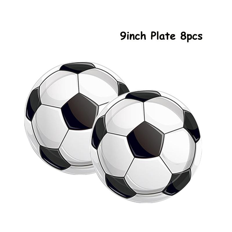 Football Theme Party Disposable Tableware Paper Plates Balloons Flags Birthday Decorate Foil Globos Soccer Sports Party Supplies