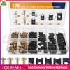170Pcs Car U-Clip and Screw Assortment Kit 9 Different Sizes Automotive U Nut and Screw Clip Replacement Parts