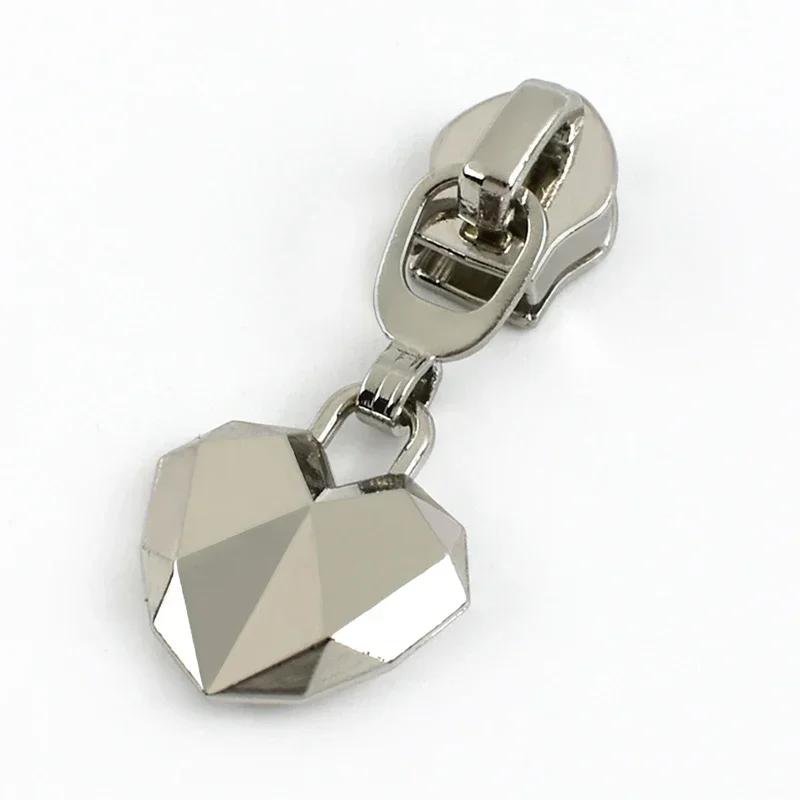 Meetee 5-50 Stück 5# Nylon Reißverschlussanhänger Kleidung Taschen Reißverschlüsse Reparatur Schieber für Plastikreißverschlüsse Herz Reißverschlusskopf Griff Nähzubehör