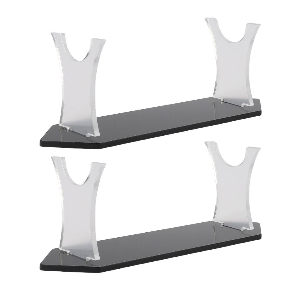 2Pcs 24 x 6.5 x 8cm Desktop Sword Rack Black Acrylic Sword Stand Desktop Sword Holder For Sabres