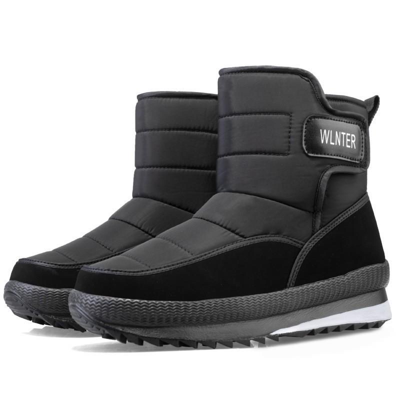 Large Winter Thick Snow Boots Anti Slip and Warm Short Tube for Couples Large Cotton Shoes with Fleece Men's and Women's Outdoor Short Boots