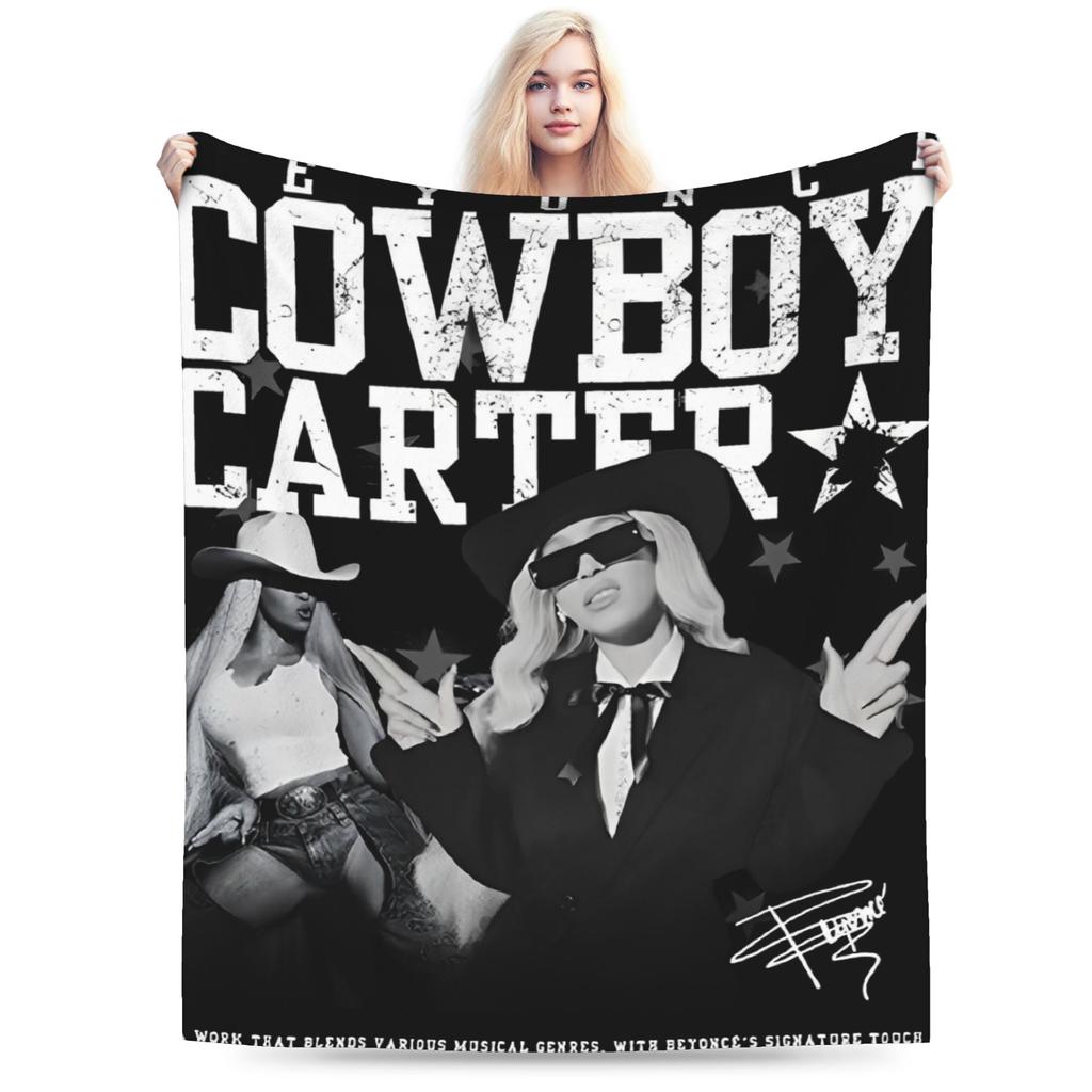 Super Soft Beyonce Cowboy Carter 2025 Tour Throw Blanket Premium Fleece Flannel Bed Blanket Cozy Plush Bedspread All Season Use