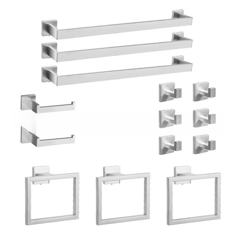 Stainless Steel Bathroom Towel Rack & Accessory Set
