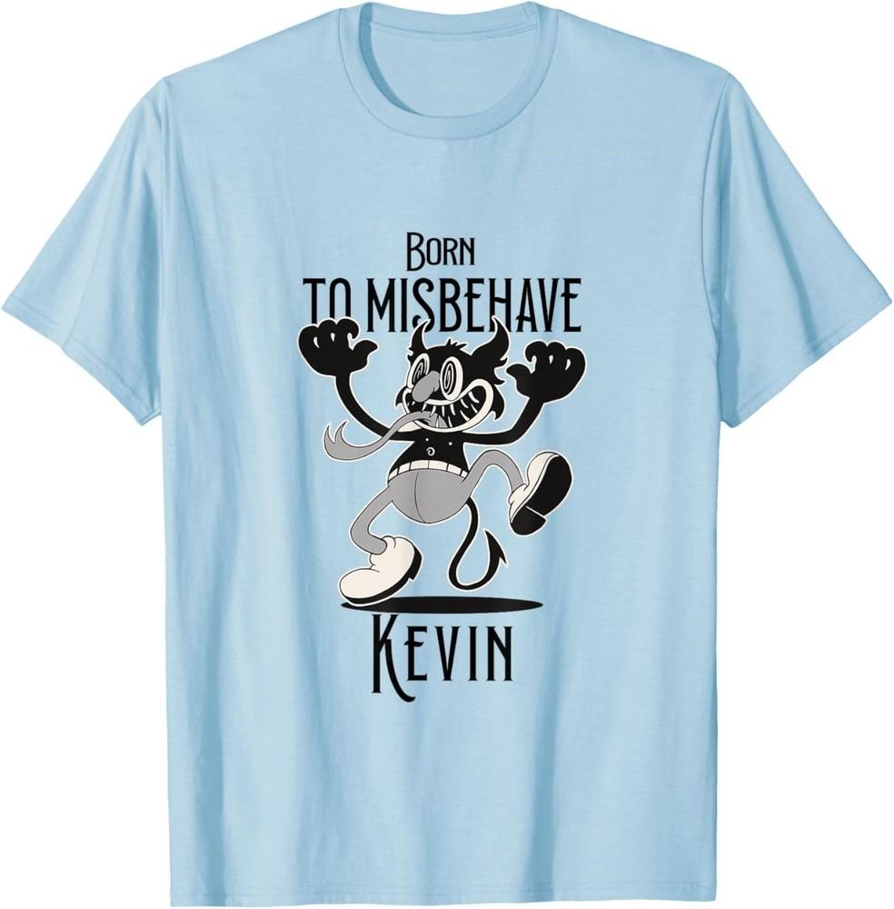 Kevin - Cool Boy Name with Cute Devil - Born to Misbehave T-Shirt