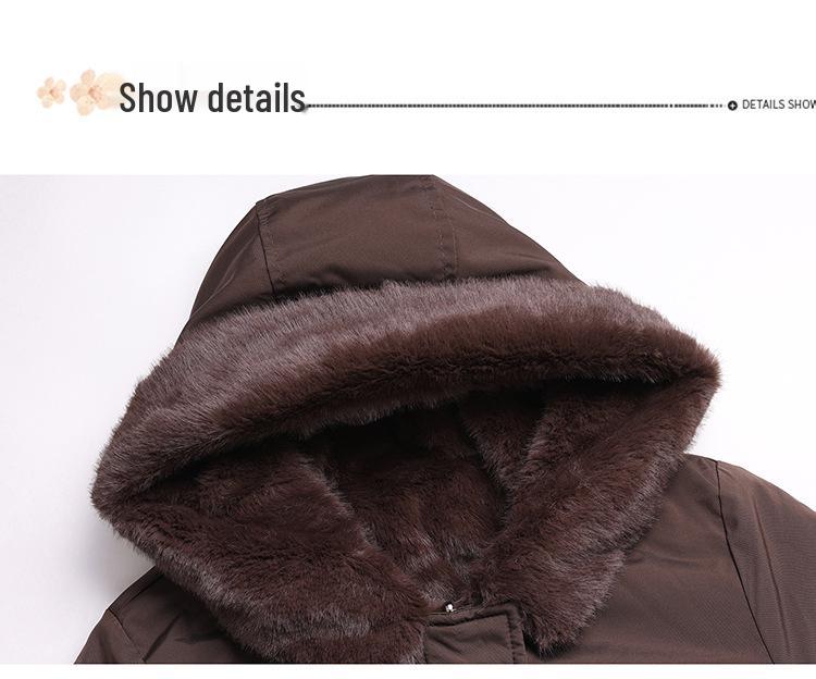 Mom's 2025 Mid-Length Reversible Winter Coat with Plus Velvet for Middle-Aged and Elderly Women