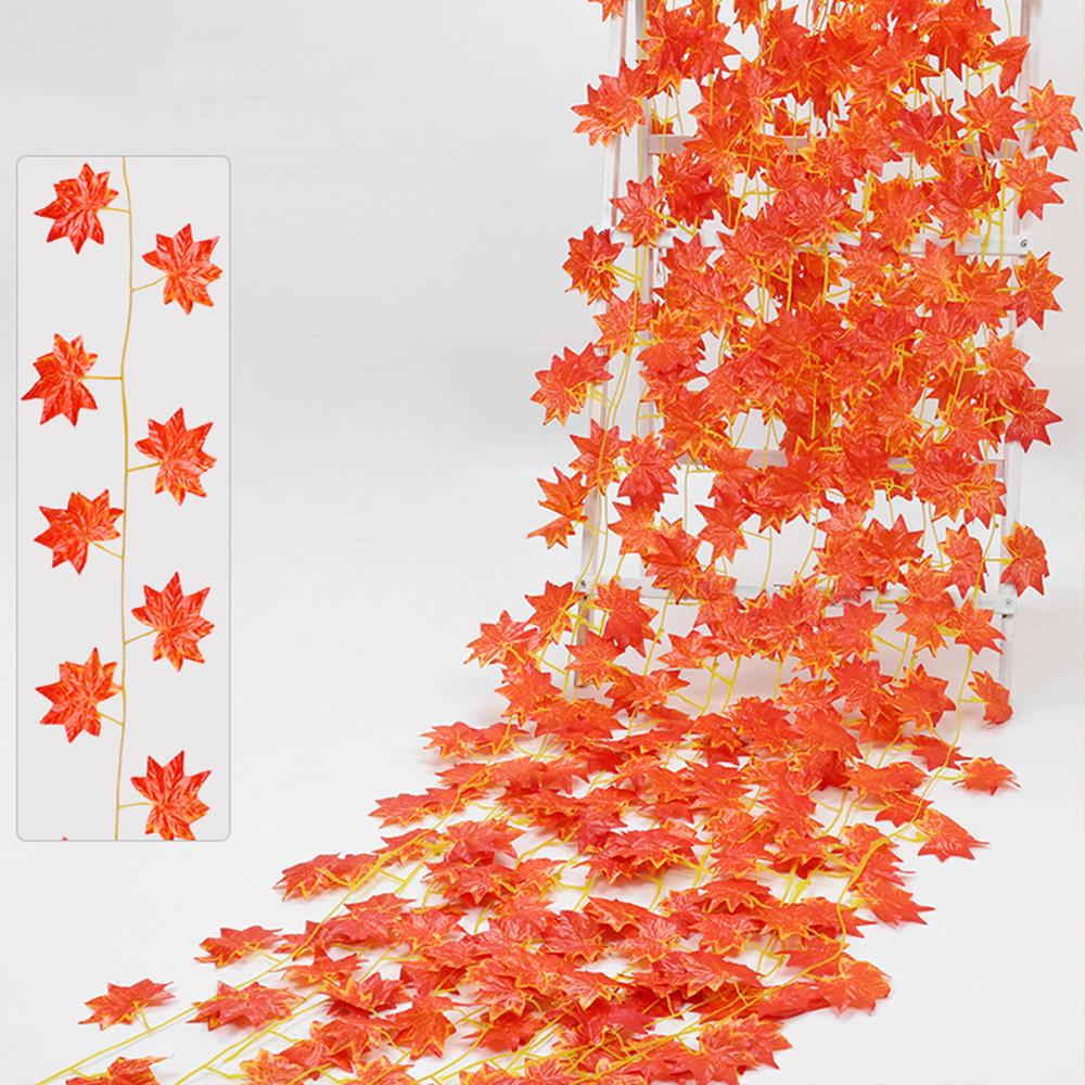 6PCS Artificial Maple Leaves Garland Fake Plant Vines for Home Garden Outdoor Autumn Thanksgiving Halloween Party Table Decor