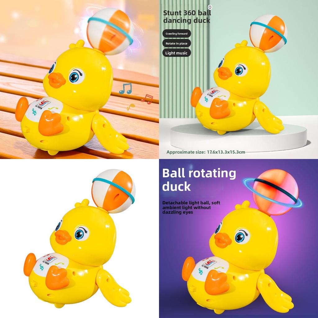 Top Ball Yellow Duck Light And Sound Toy With Rotating Effects For Kids And Toddler Play