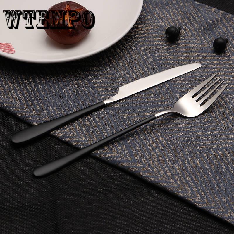 Knife 3pcs/set Stainless Steel Gold Plated Dinnerware Knife Fork Spoon Kit