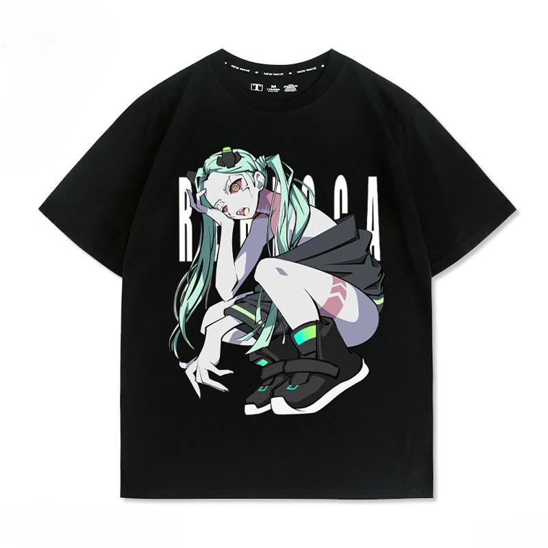 Киберпанк Бегущие по краю Ребекка принт летняя мужская высококачественная 100% хлопок футболка с круглым вырезом повседневная и модная S