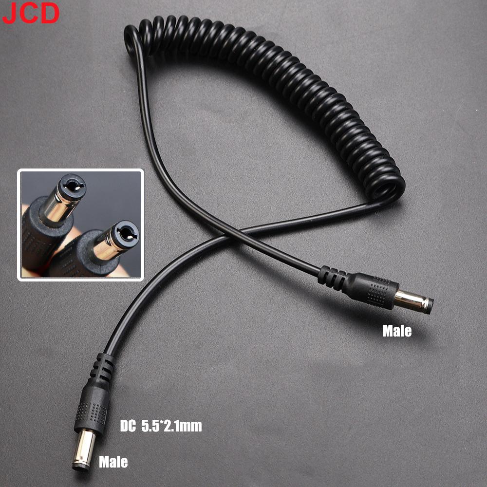 

JCD 1pc DC 5.5mm x 2.1mm Male to Female Plug Power Coiled Cable DC 5.5 x 2.5 mm Extension Spring Cord for LED Strip CCTV