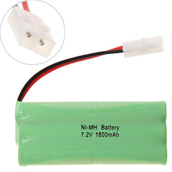 Ni-Mh Rechargeable Battery 7.2V 1800mAh 6-Cell AA with Tamiya KET 2P Connector – for RC Car, Boat, Helicopter Models