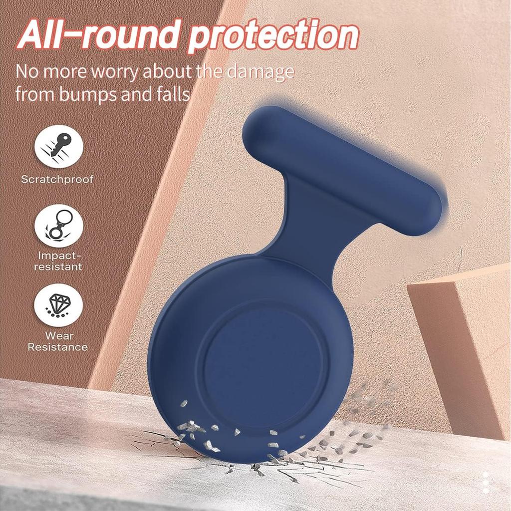 Hidden Airtag Holder for Kids GPS Tracker Silicone Air tag Holder with Brooch Pin, Airtags Clip Child/Elderly/Backpack/Luggage
