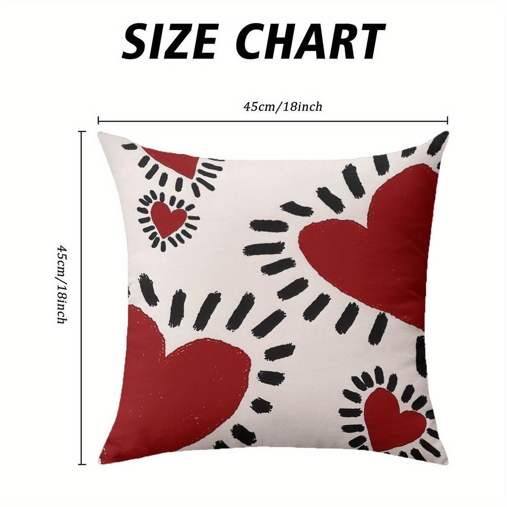Illustration Love Square Jacquard Pillow Cover for Sofa Office Waist Cushion Cover Home Decorative Pillowcase