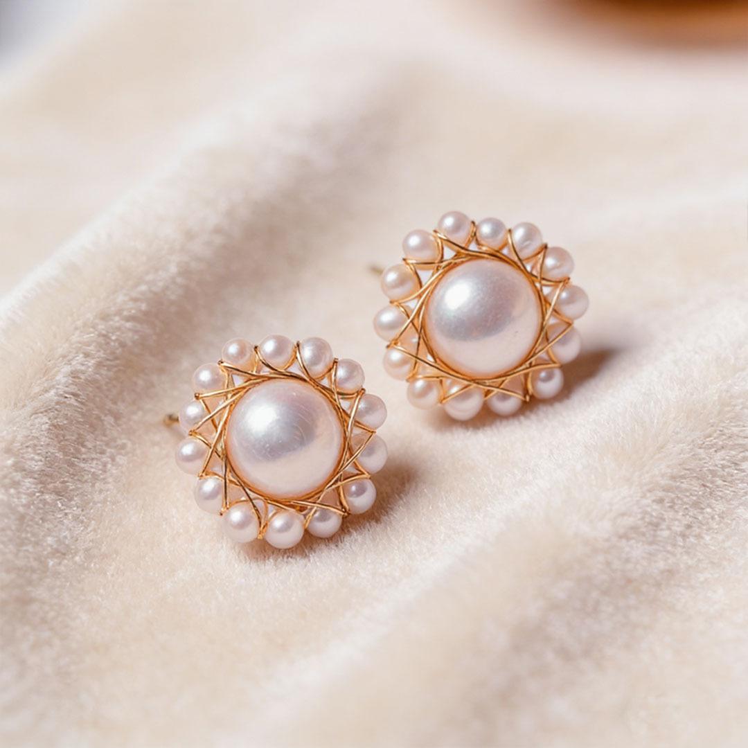Natural Freshwater Pearl Earrings Winding Star Stud Earrings Women Ins Light Luxury Versatile S925 Silver Needle Light Luxury 2026
