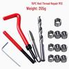 30-Piece Stainless Steel Thread Repair Kit: M5-12 Tapping Inserts and Tools.