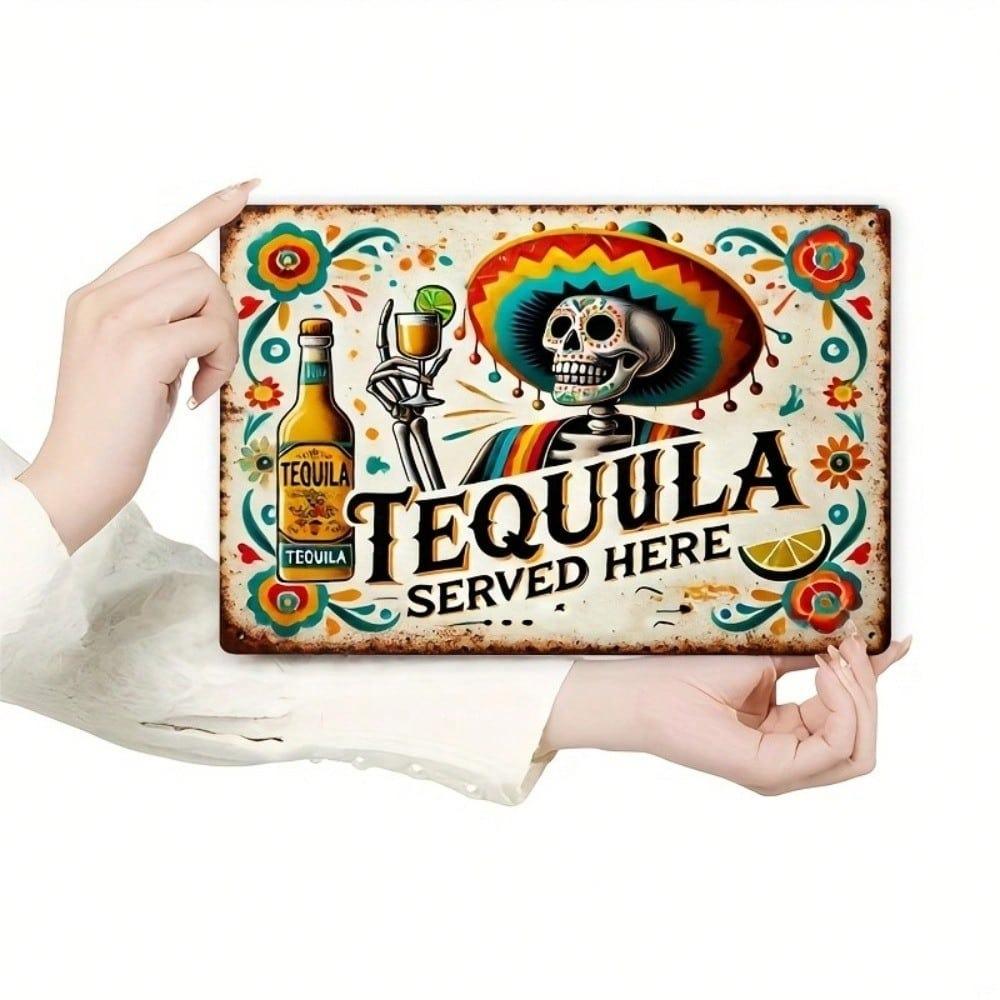 Vintage Tequila Metal Tin Sign Rustic Bar Decor Retro Wall Art Man Cave Pub Sign