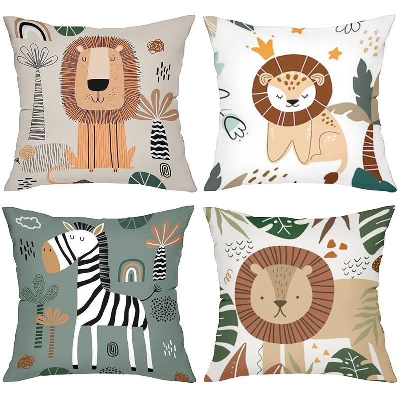 Cute Animal Patterned Cushions for Home Decor Polyester pillowcase, sofa decorative cushion cov Headboard Pillow